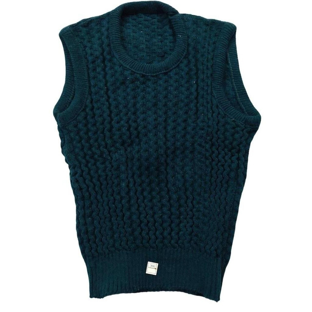 Vintage 1940s-1950s Dark Forest Green Sleeveless Knit Top Sweater Vest